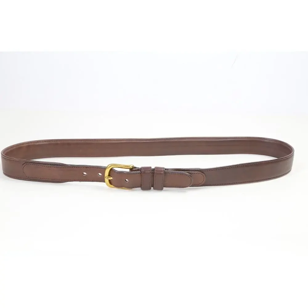 Coach Brown Leather Belt Size 38 / 95 Brass Buckle Classic Luxury Minimalist - Picture 4 of 16